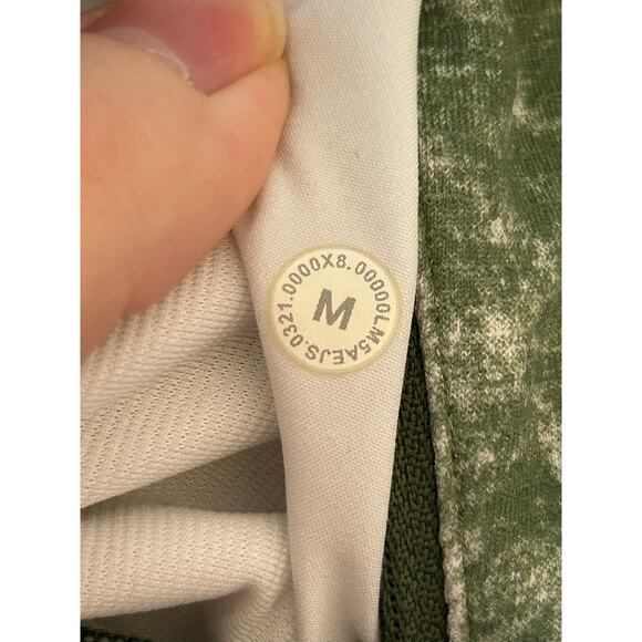 Lululemon Textured Tech Pant Denim Wash Print Green Twill Multi Size M - Picture 4 of 6